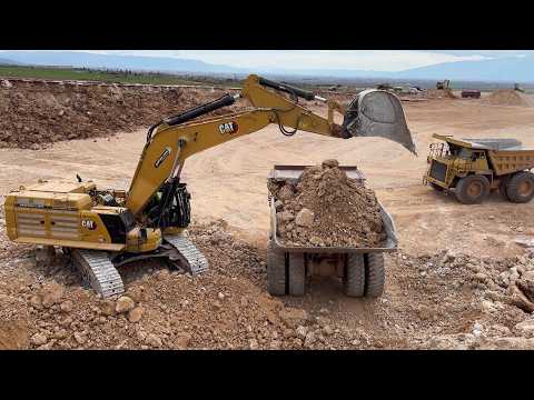 Brand New Cat 395 Excavator Loading Cat 777 Dumpers | Massive  Earthworks in 4K - Sotiriadis Constr.