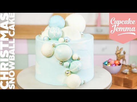 Snow Ball Cake recipe & full cake decorating technique tutorial