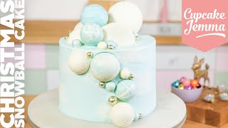 How to make the most GORGEOUS Snow Ball Cake | Cupcake Jemma