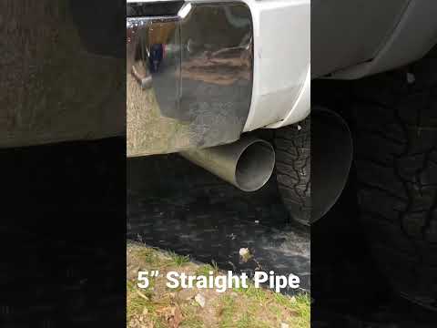 Ram 6.7 Cummins Factory 4" vs 5” Straight Pipe #shorts
