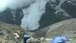 Helo near miss and Avalanche at Makalu Base camp