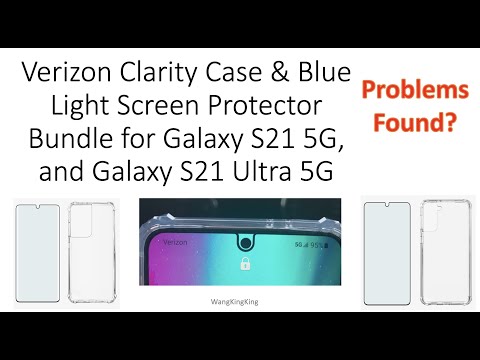 Verizon Clarity Case & Blue Light Screen Protector Bundle for Galaxy S21 5G, and Galaxy S21 Ultra 5G
