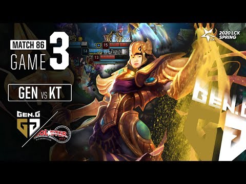 GEN vs KT | Match86 Game3 H/L | 2020 LCK Spring