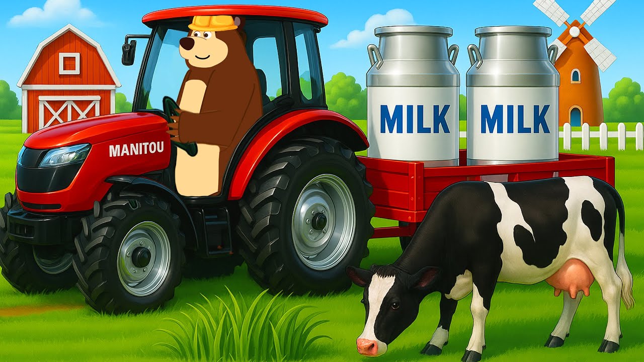 Fresh Milk Journey: From Dairy Farm to Supermarket  | Tractor & Factory Bottling | Realistic Farm