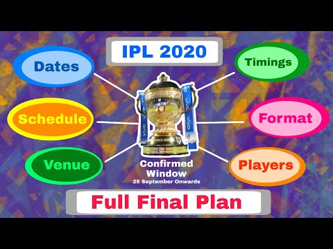 IPL 2020 - Confirmed Plan Details Of IPL For September-October Dates | MY Cricket Production