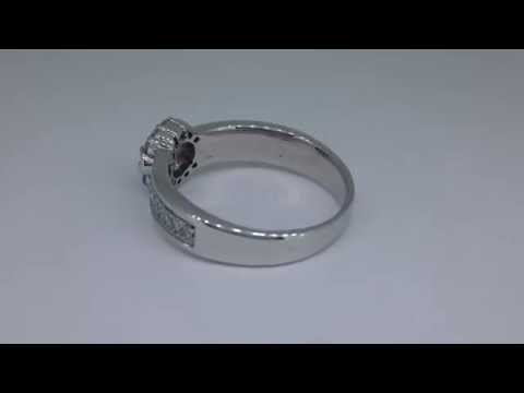 0.57 CARAT DIAMOND ENGAGEMENT RING ROUND CUT FANCY BLUE I1 18K WHITE GOLD