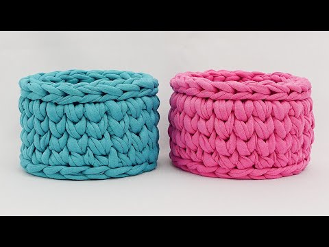(español) MINI CESTA DE TRAPILLO CROCHET