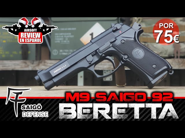 Vídeo relacionado con Pistola de Airsoft saigo M92 Gas (6mm) | Arma de Airsoft semiautomática Tipo Beretta 92 alimentada por Green Gas + maletín, Botella de Gas y Bolas