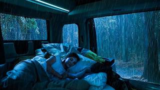 Fall Asleep Fast with Heavy Rain and Thunder on a Cozy Car Window | Deep Sleep Ambience