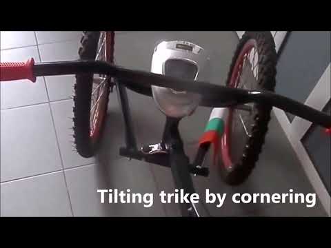 Geometrically self tilting tadpole trike by cornering for easy stable riding  PATENTED DESIGN
