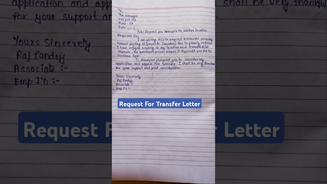 Request For Transfer Letter #transferletter #mintossmood #letterwriting #job