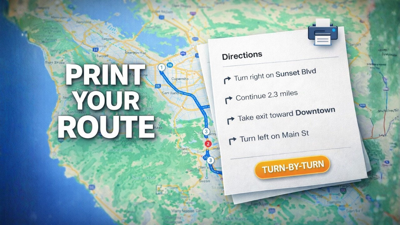 How to Print Google Maps Directions with Turn-by-Turn Navigation | Export Google Maps Route to PDF