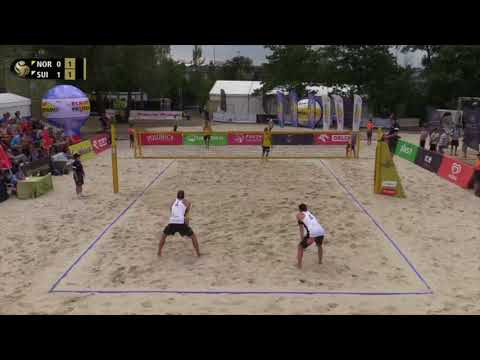 Mol.A/Sørum (NOR) vs. Gerson/Heidrich (SUI) FIVB Warsaw 2018 Pool Play