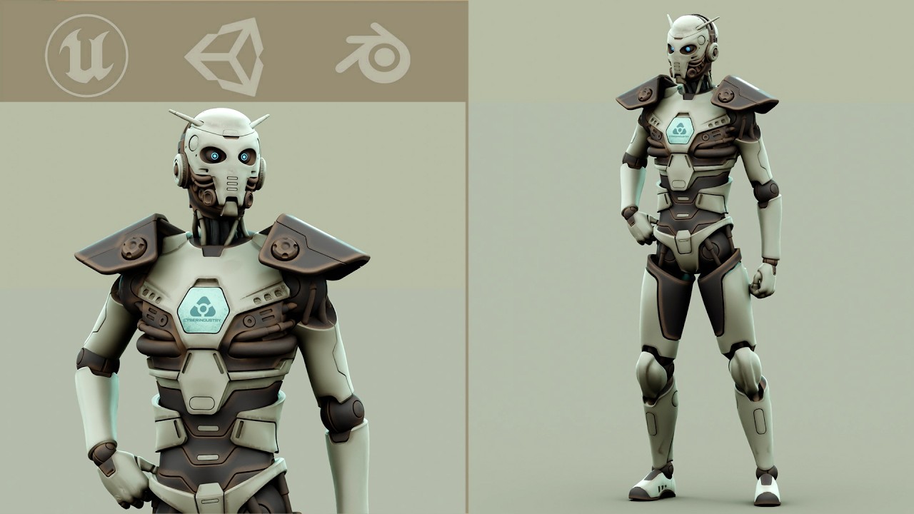 CYBORGTOPIA B-32 Auto-Rig Pro Rigged For Mixamo Unreal Engine Unity 3D Model