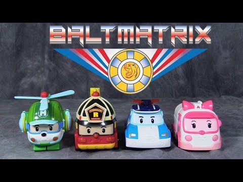 Robocar Poli Transforming Figures: Poli, Amber, Roy and Heli