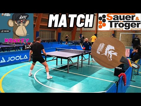 First match! Unicorn Blade + Monkey long pips Ox by Sauer&Troger : The Perfect Combination? 🏓