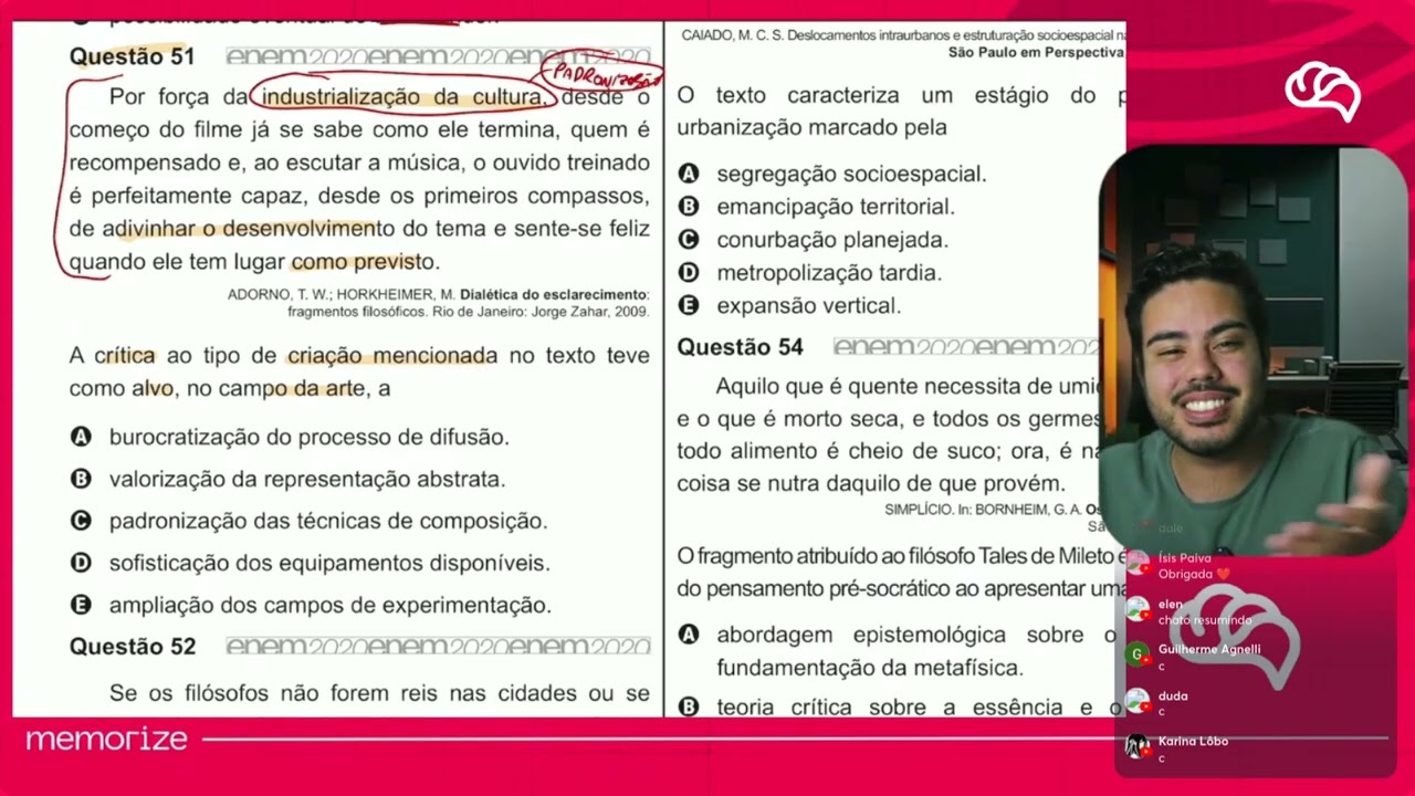 Resolução em Vídeo — Questão 51 ENEM 2020 PPL