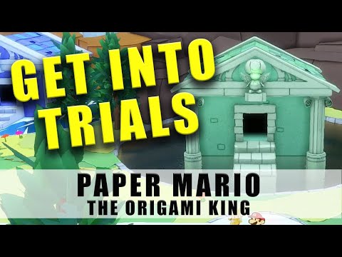 Paper Mario The Origami King how to get into the trials temples on Diamond Island