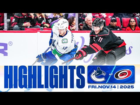 Game in 10 | Vancouver Canucks at Carolina Hurricanes Highlights (Nov 14, 2025)