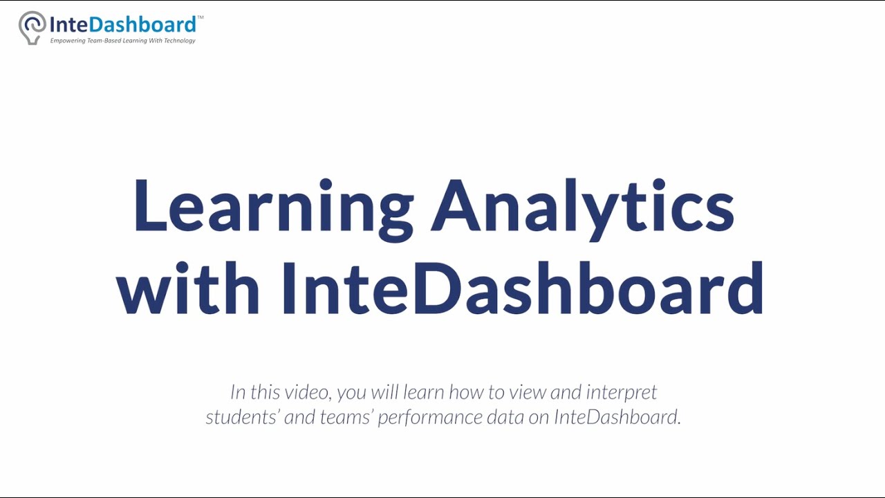 Learning Analytics with InteDashboard