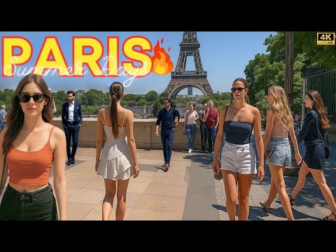 Paris, France 🇫🇷 -  4K PARIS HOT SUMMER Walk 🔥 19 JULY 2025 With Captions