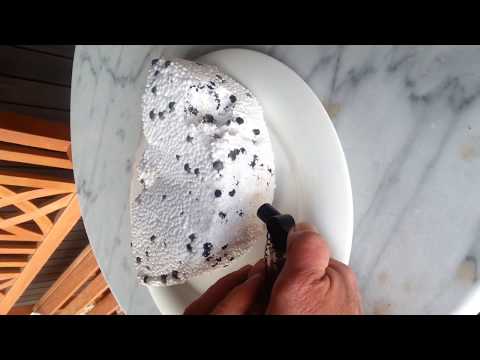 Styropor (Wärmedämmung) flammengeschützt: Brandversuch mit 700 Grad Hitze