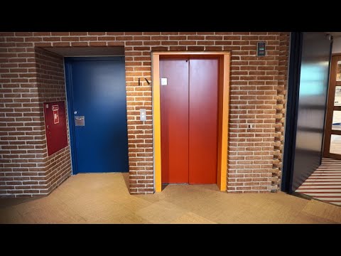 Original 1979 Siemens (DEVE) holeless hydraulic elevator @ Main Library, Birkerød, Denmark