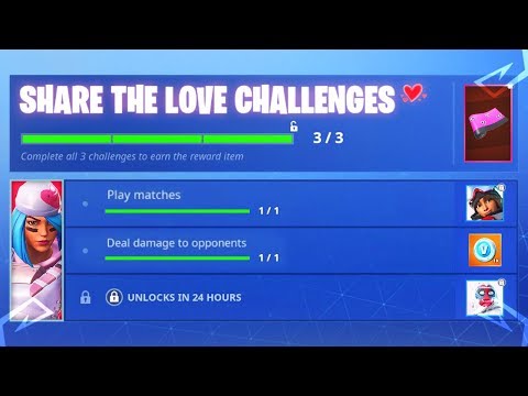 how to unlock new fortnite free valentines rewards fortnite share the love rewards - fortnite share the love challenges