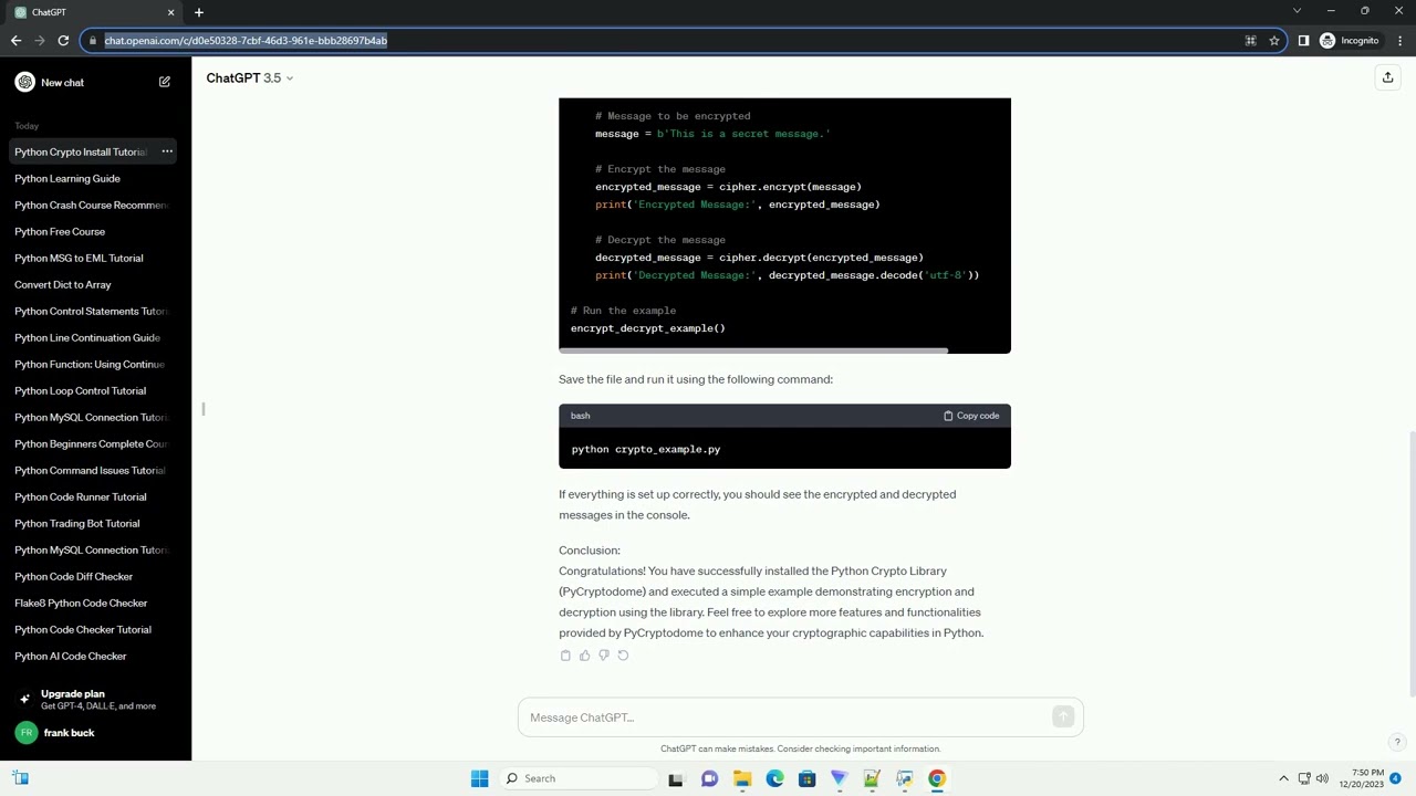 python crypto library install