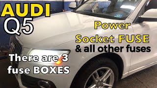 Audi Q5 power outlet fuse and all other fuse location