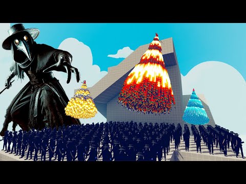 200x PLAGUE DOCTOR vs 4x EVERY GOD - Totally Accurate Battle Simulator TABS