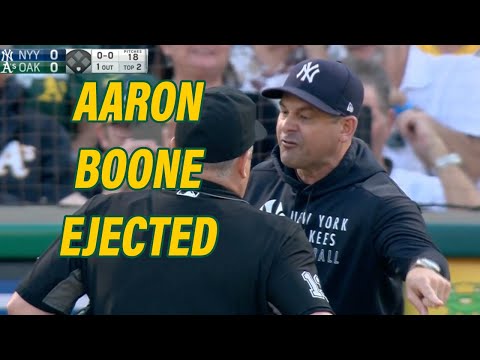 Aaron Boone ejected vs. A's