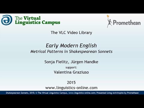 Early Modern English - Metrical Patterns in Shakespearean Sonnets