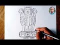How to draw national emblem of India