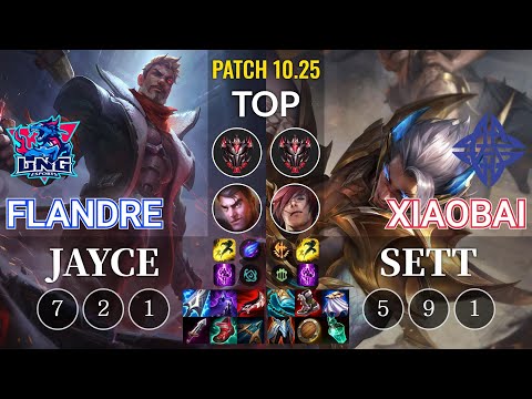 LNG Flandre Jayce vs ES Xiaobai Sett Top - KR Patch 10.25
