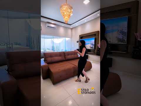 Sofá Santiago em Couro Ecológico de Alto Padrão  Estilo Estofados em Valentim Gentil SP 🛋️✨