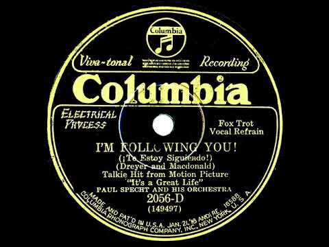 1929 Paul Specht - I’m Following You (trio vocal)