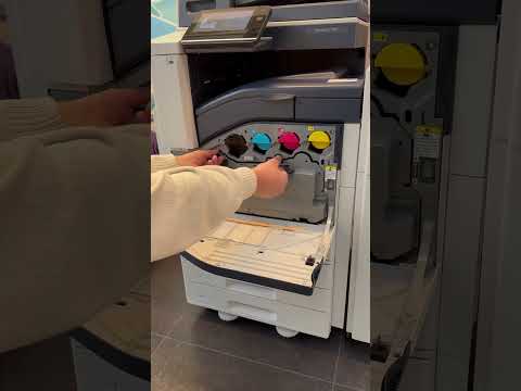 How to replace a waste container on the Xerox VersaLink C7100? #howto #shorts #printer #xerox