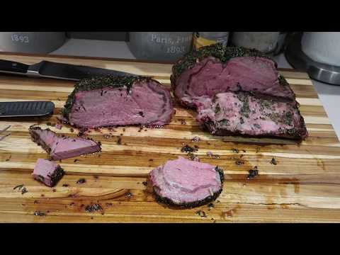 Slow Smoked Garlic And Herb Crusted Prime Rib