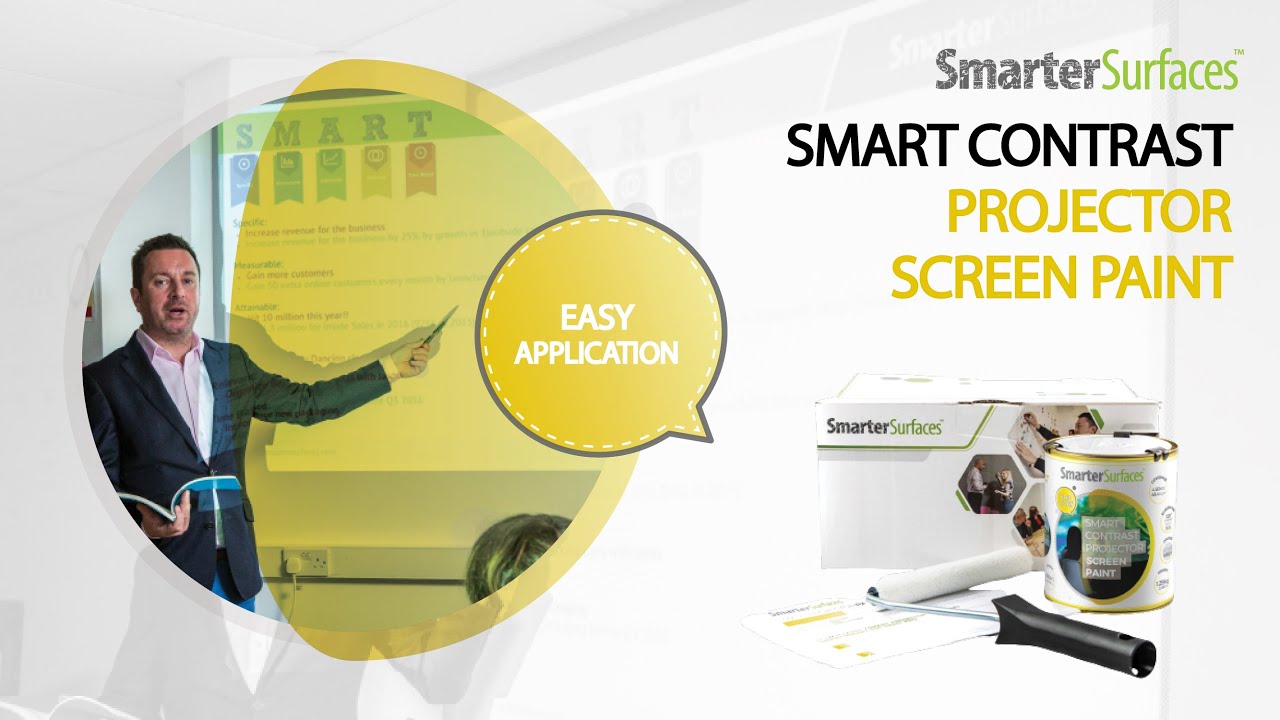 Smart High Contrast Projector Screen Paint Installation Video