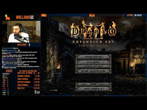 Diablo 2 - Hell Hardcore Druid + Norm HC Barb Speedrun Attempts (06/10/2019)