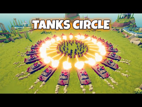 TANKS CIRCLE VS EVERY FACTION | TABS GAMEPLAY
