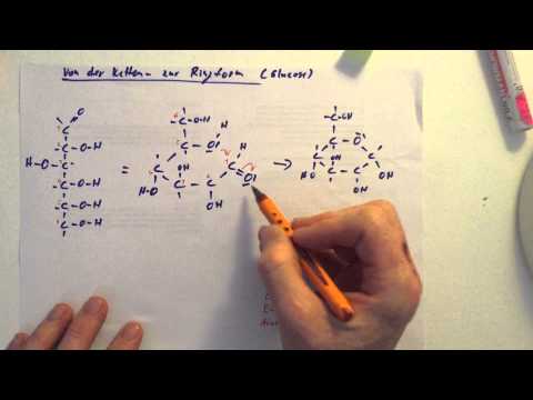 Glucose - Übergang von Ketten- in Ringform