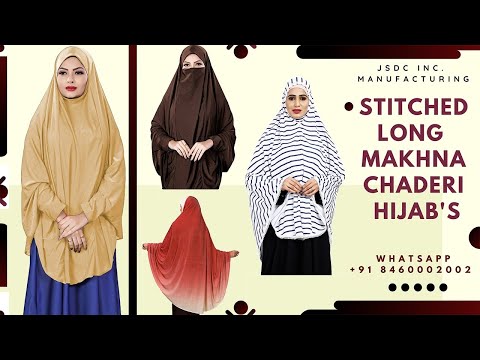 Stitched Jersey Cotton Islamic Chaderi Hijab With Veil And Sleeves