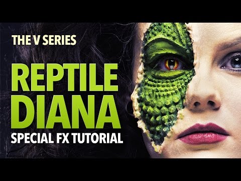 The V series 1983 reptile Diana sfx makeup tutorial