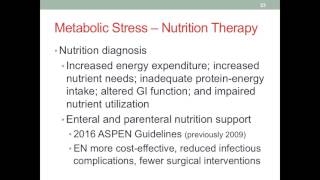 MNT CI1 Nutrition Therapy for Metabolic Stress Overview