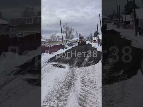 Дорожные работы в зиму Усть-Илимске