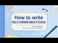 How to Write the Recommendation in Research Paper