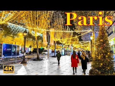Paris, France🇫🇷 - Christmas Lights 2025✨ | Paris Christmas Walk 4K | Paris 4K | A Walk In Paris