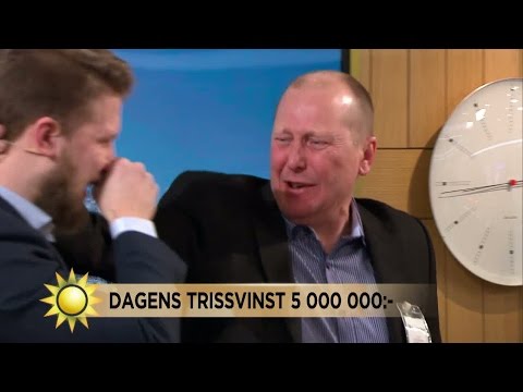 "Du gråter ju!" - ny miljonvinst på Trisskrapet - Nyhetsmorgon (TV4)